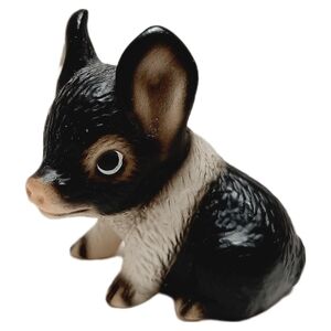 🍒 Vintage Harvey Knox Porcelain Sitting Piglet 2" Figurine B&W Pig Bottom Stamp